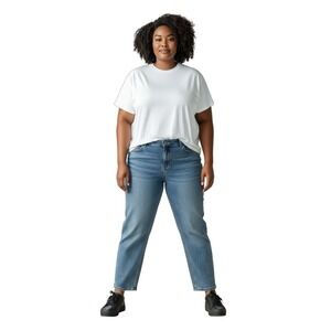 FatFace Chesham Girlfriend Jeans Women's UK 18R (US14/16) Light Wash Denim‎